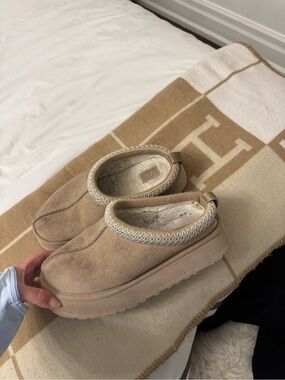 UGG Chestnut Suede Slip-On Fleece Clogs